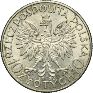 Głowa Kobiety, 10 złotych Londyn 1932