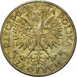 Głowa Kobiety, 5 złotych Londyn 1932