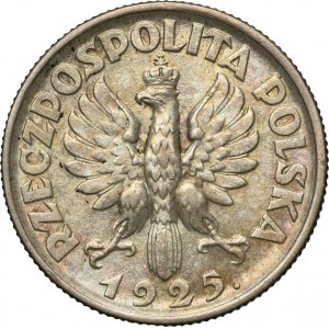 Kobieta i kłosy, 1 złoty Londyn 1925 - kropka po dacie