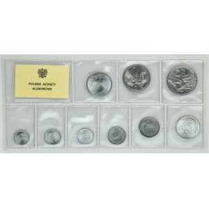 Zestaw, Polskie Monety Aluminiowe 1949-1975 (9 szt.)