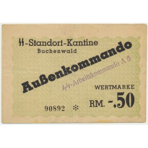 Buchenwald, SS-Standort-Kantine, bon 0,50 reichmark (1944)