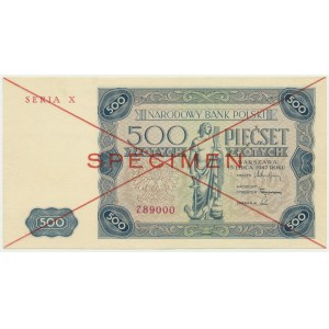 500 złotych 1947 - SPECIMEN - X 789000 -