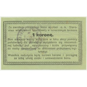 Żydaczów, bon na 1 koronę 1918