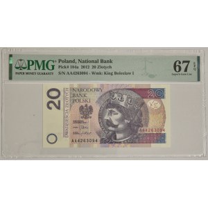 20 złotych 2012 - AA - PMG 67 EPQ