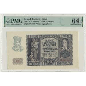 20 złotych 1940 - H - PMG 64 EPQ