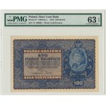 100 marek 1919 - I Serja T - PMG 63 EPQ - rzadszy wariant