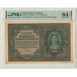500 marek 1919 - I Serja BH - PMG 64 EPQ
