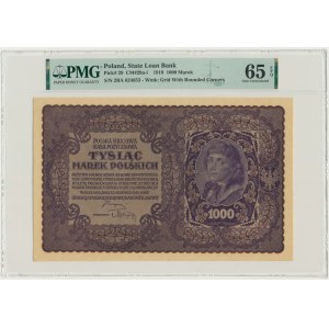 1.000 marek 1919 - II Serja BA - PMG 65 EPQ