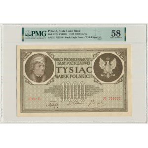 1.000 marek 1919 - III Ser. E - PMG 58