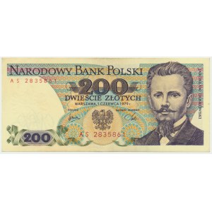 200 złotych 1979 - AS - pierwsza seria rocznika - RZADKA i POSZUKIWANA