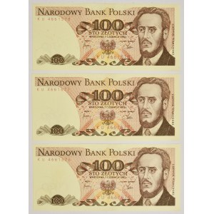 Zestaw, 100 złotych 1986 - KU (3 szt.)