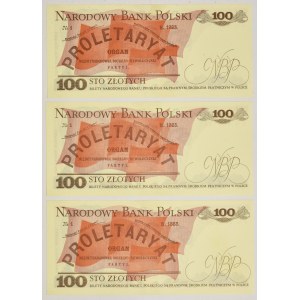 Zestaw, 100 złotych 1986 - KU (3 szt.)