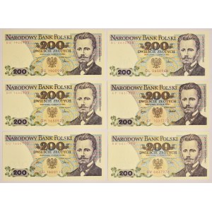 Zestaw, 200 złotych 1976-86 (6 szt.)