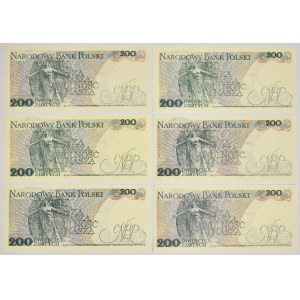Zestaw, 200 złotych 1976-86 (6 szt.)