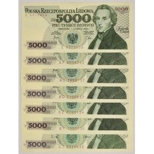 Zestaw, 5.000 złotych 1982 (5 szt.)