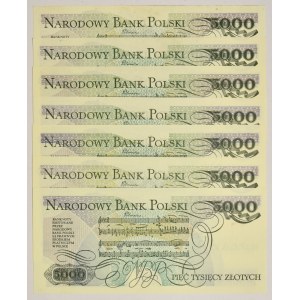 Zestaw, 5.000 złotych 1982 (5 szt.)