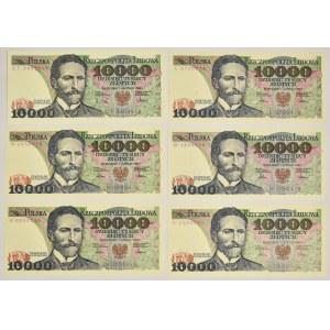 Zestaw, 10.000 złotych 1987-88 (6 szt.)