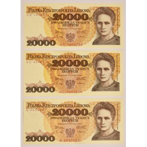 Zestaw, 20.000 złotych 1989 (3 szt.)