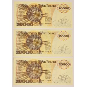Zestaw, 20.000 złotych 1989 (3 szt.)