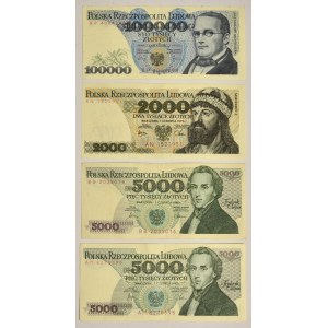 Zestaw, 5.000-100.000 złotych 1979-90 (4 szt.)