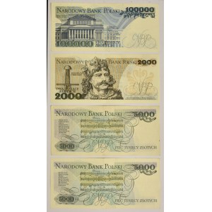 Zestaw, 5.000-100.000 złotych 1979-90 (4 szt.)