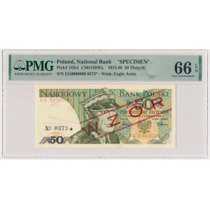 50 złotych 1986 - WZÓR - EG 0000000 - No.0373 - PMG 66 EPQ