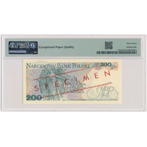 200 złotych 1986 - WZÓR - CR 0000000 - No.0593 - PMG 67 EPQ