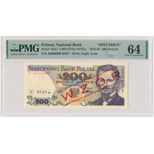 200 złotych 1976 - WZÓR - A 0000000 - No.0829 - PMG 64