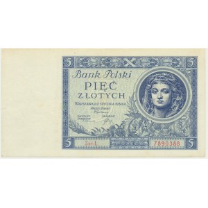 5 złotych 1930 - Ser. Ł. - BARDZO RZADKA SERIA