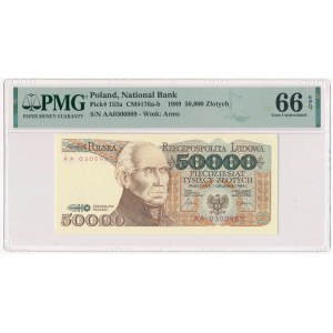 50.000 złotych 1989 - AA - PMG 66 EPQ