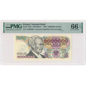 2 miliony złotych 1992 - A - Konstytucyjy - PMG 66 EPQ