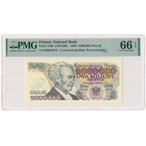 2 miliony złotych 1992 - B - PMG 66 EPQ