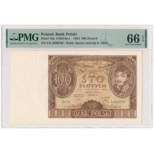 100 złotych 1934 - Ser.CK - PMG 66 EPQ