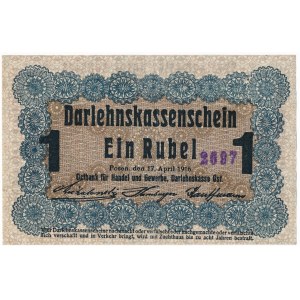 Posen, 1 Ruble 1916 - short clause (P3c) -