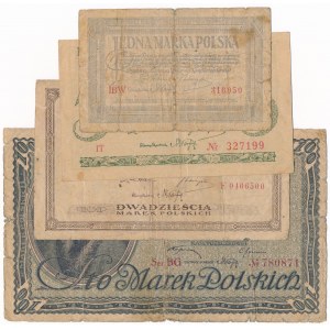Zestaw, 1-100 marek 1919 (4 szt.)