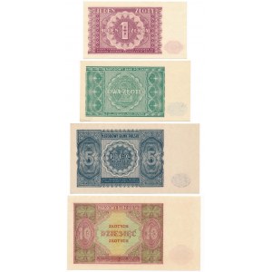 Zestaw, 1-10 złotych 1946 (4 szt.)