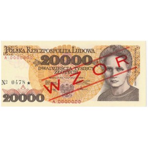 20.000 złotych 1989 - WZÓR - A 0000000 - No.0478 -