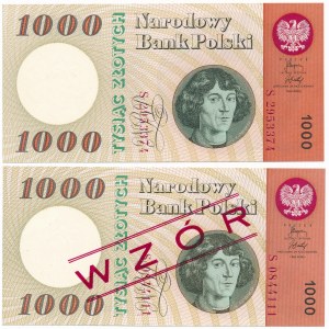 Zestaw, 1.000 złotych 1965 - S - i 1.000 złotych 1965 - WZÓR - S - (2 szt.)