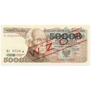 50.000 złotych 1989 - WZÓR - A 0000000 - No.0530 -