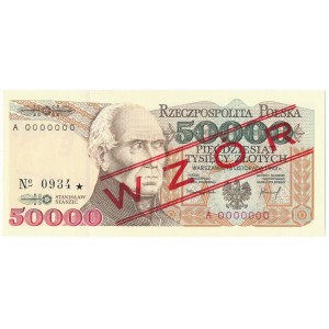 50.000 złotych 1989 - WZÓR - A 0000000 - No.0934 -