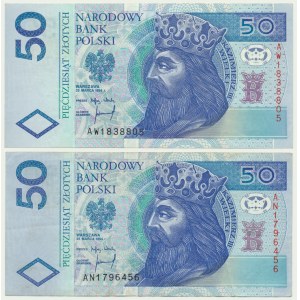 Zestaw, 50 złotych 1994 AW i AN (2 szt.)