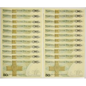 Zestaw, 50 złotych 1986-88 (22 szt.)