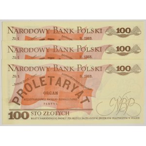 Zestaw, 100 złotych 1982 (3 szt.)