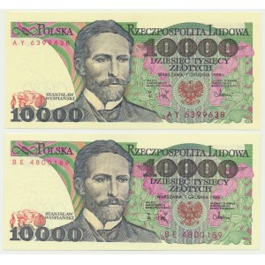 Zestaw, 10.000 złotych 1988 (2 szt.) - AY i BE