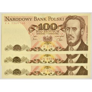 Zestaw, 100 złotych 1982 (3 szt.)