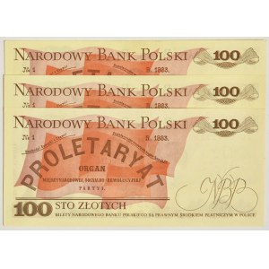 Zestaw, 100 złotych 1982 (3 szt.)
