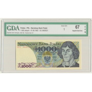 1.000 złotych 1982 - DC - GDA 67 EPQ - pierwsza seria