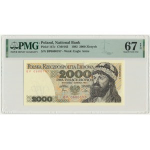 2.000 złotych 1982 - BP - PMG 67 EPQ - pierwsza seria rocznika