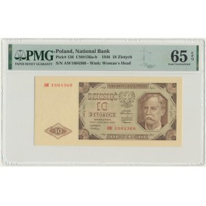 10 złotych 1948 - AW - PMG 65 EPQ