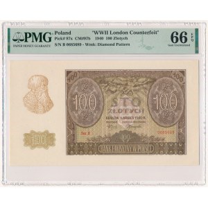 100 złotych 1940 - ZWZ - B - PMG 66 EPQ